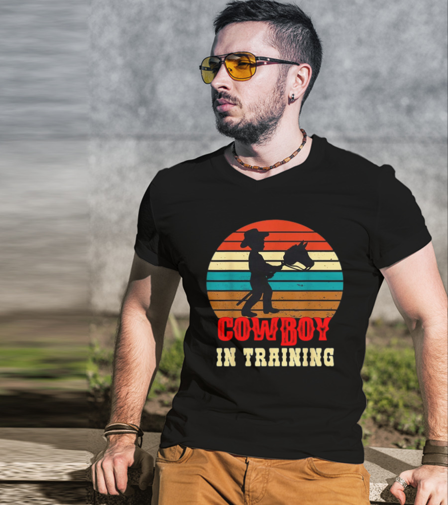 Cowboy In Training Future Rodeo Boy With Wooden Horse T-Shirt