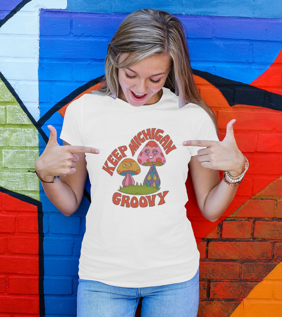 Keep Michigan Groovy With Colorful Psychedelic Mushrooms T-Shirt