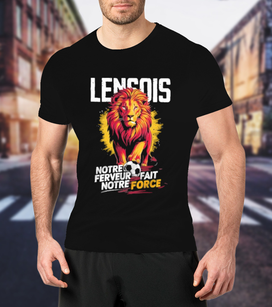 Lensois Notre Ferveur Fait Notre Force Lion And Soccer Ball Iconic T-Shirt