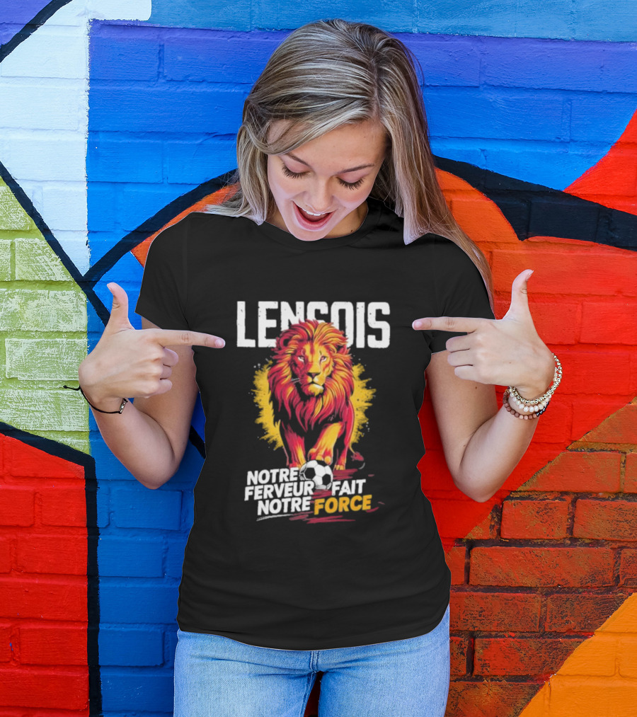 Lensois Notre Ferveur Fait Notre Force Lion And Soccer Ball Iconic T-Shirt