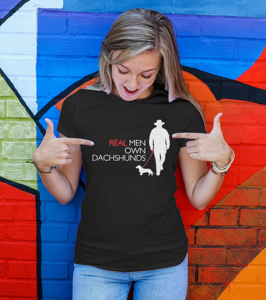 REAL MEN OWN DACHSHUNDS Walking T-Shirt