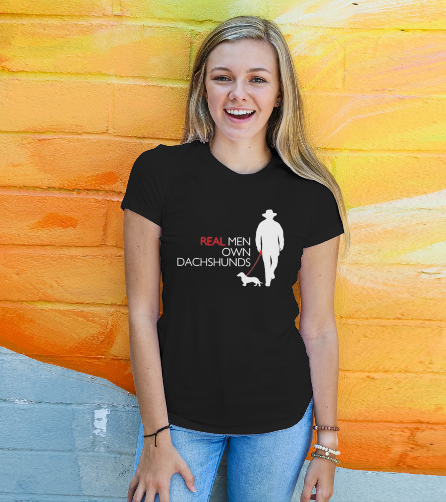 REAL MEN OWN DACHSHUNDS Walking T-Shirt