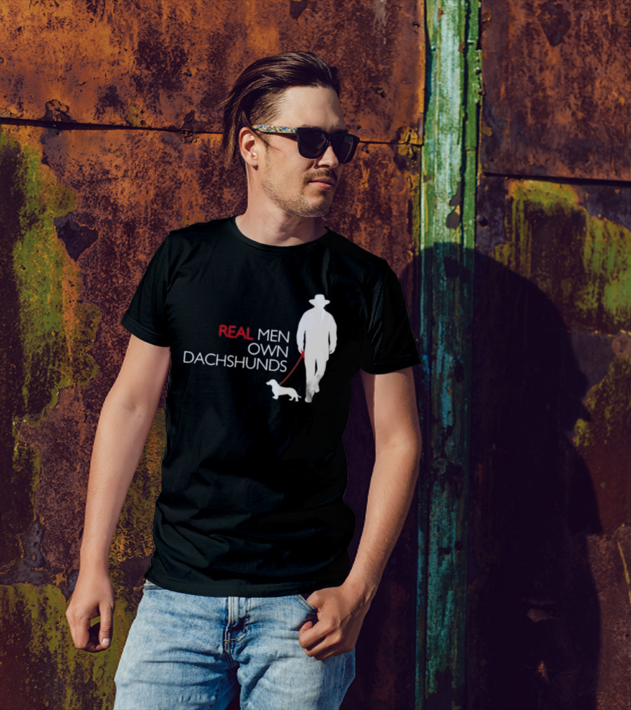 REAL MEN OWN DACHSHUNDS Walking T-Shirt