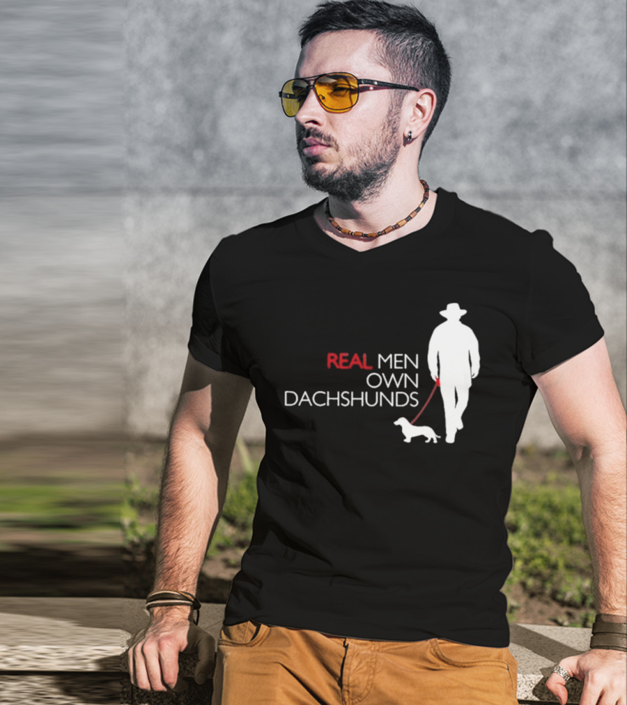 REAL MEN OWN DACHSHUNDS Walking T-Shirt
