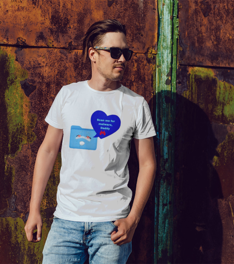 Scan Me Malcore Cute Crying Folder Scan Me For Malware Daddy Heart T-Shirt