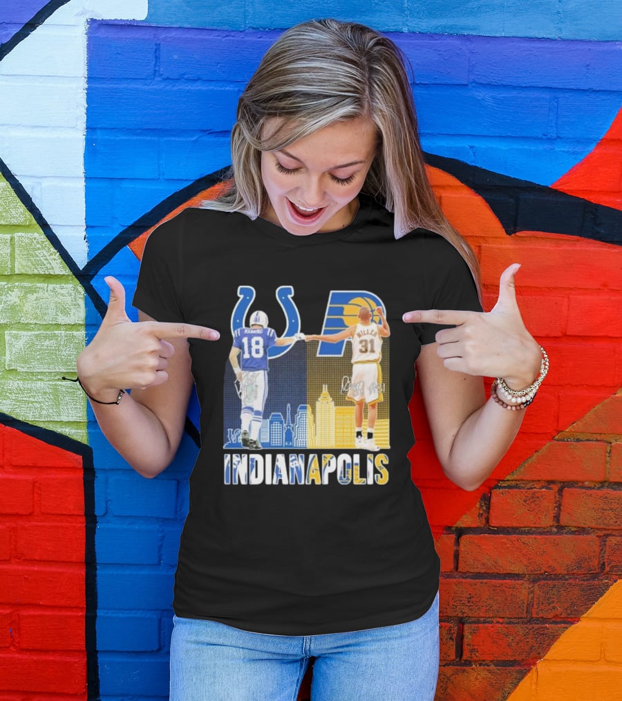 Manning Miller Indianapolis Colts Pacers Signatures Legends T-Shirt