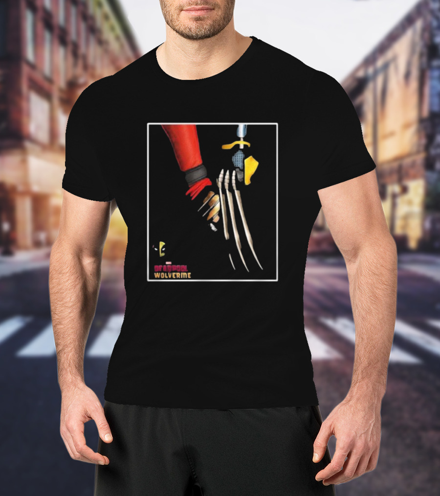 Deadpool Wolverine Handshake Claws T-Shirt