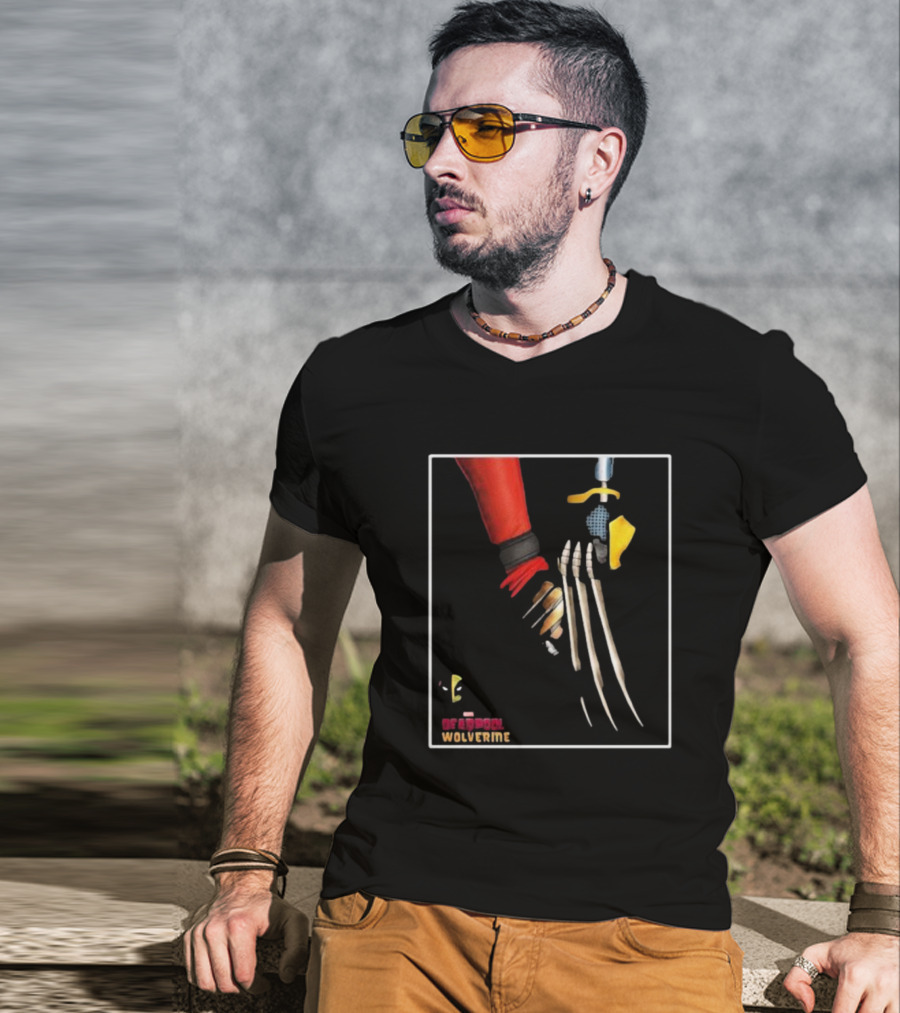 Deadpool Wolverine Handshake Claws T-Shirt