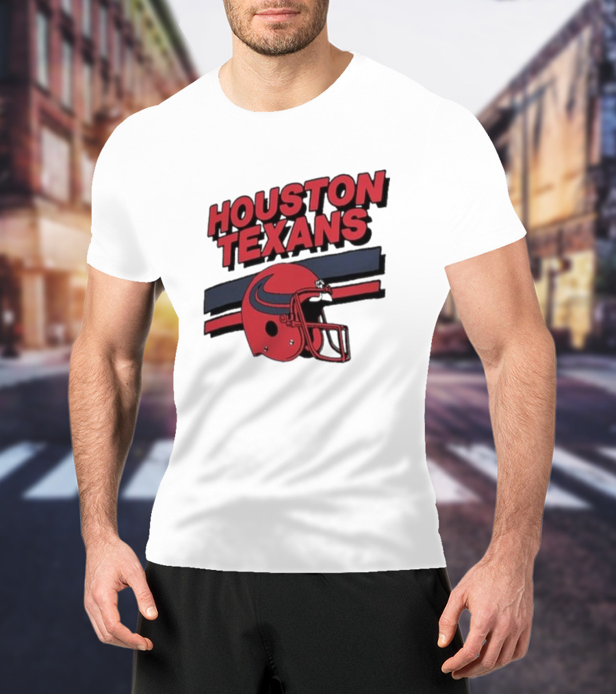 Houston Texans Vintage Helmet Stripes Retro Homage T-Shirt