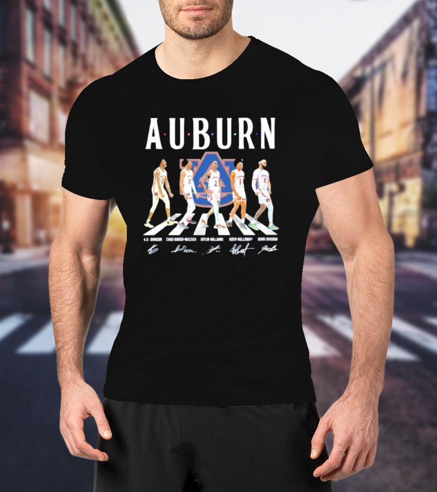 Auburn Tigers Basketball Abbey Road K.d Johnson Chad Baker-Mazara Jaylin Williams Aden Holloway Johni Broome Signatures T-Shirt