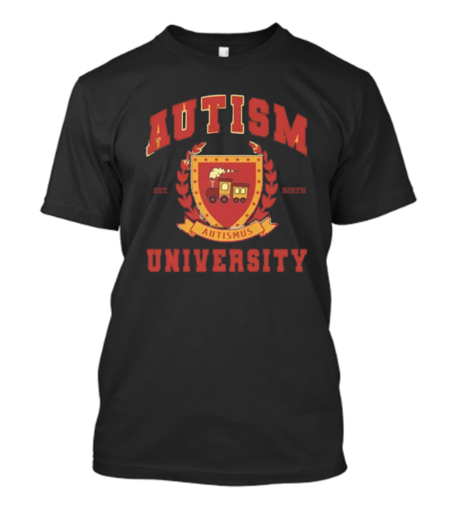 Autism University Est Birth Autismus Crest Train Emblem T-Shirt