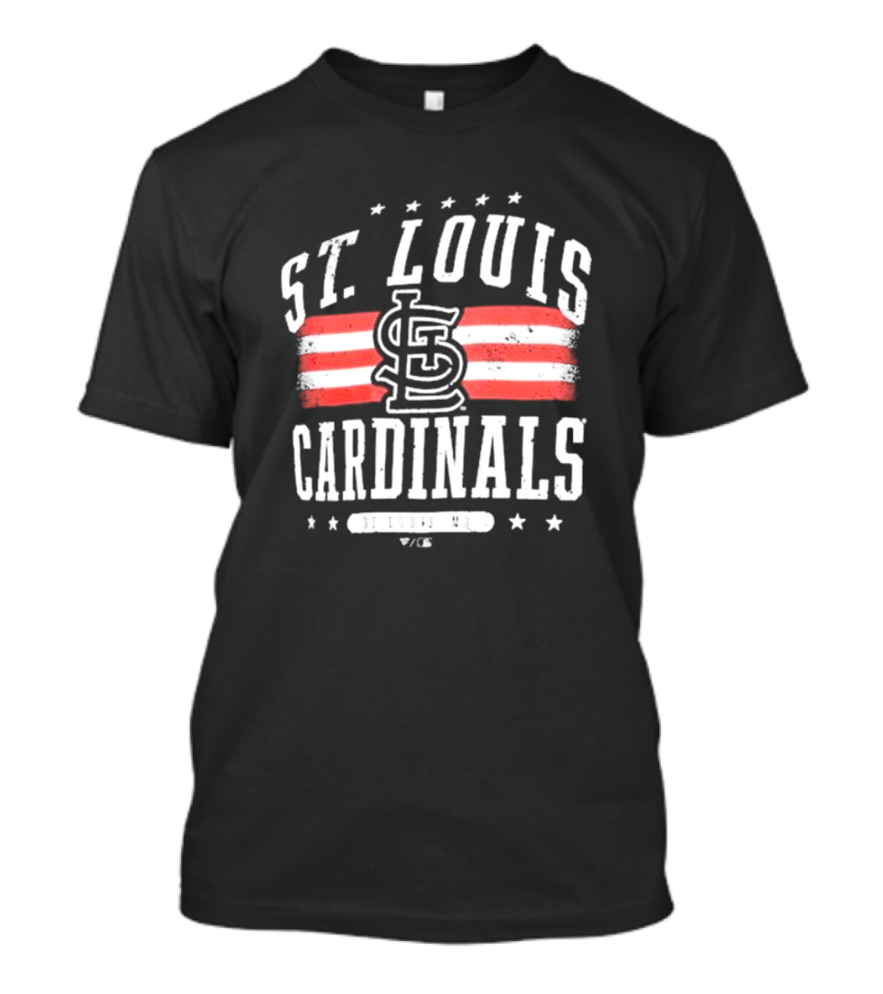 St. Louis Cardinals Americana Big And Tall Stars And Stripes Logo With St. Louis MO T-Shirt