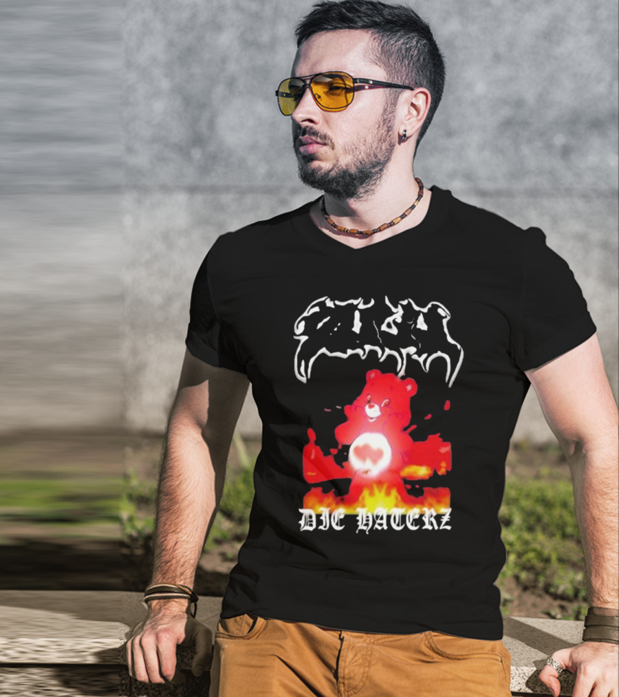 Zulu Bear Die Haterz Burning Heart T-Shirt