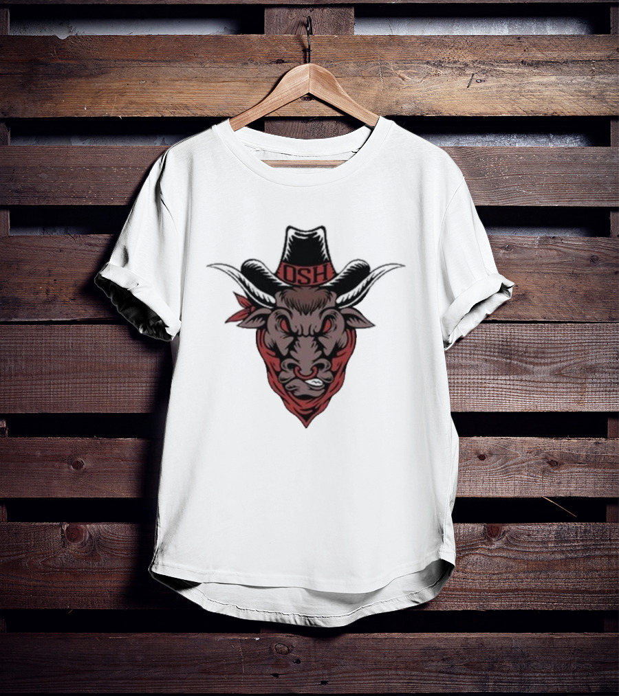 Old School Hats OSH Bull Custom Printed T-Shirt