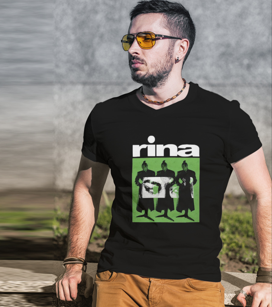 Rina Sawayama Triple Silhouette Black And Green T-Shirt