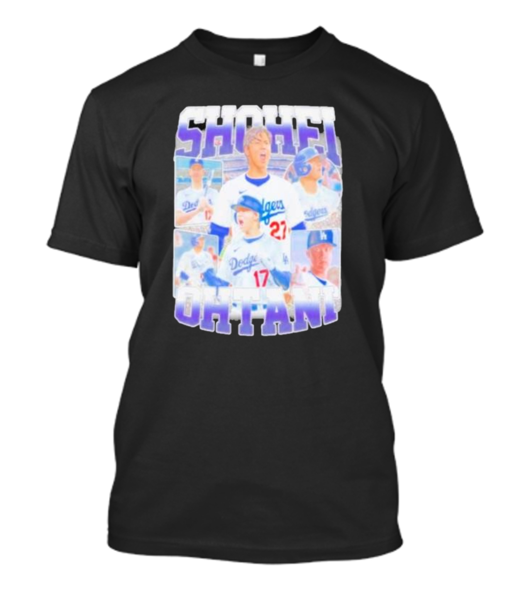 Shohei Ohtani Dodgers Baseball Star Collage T-Shirt