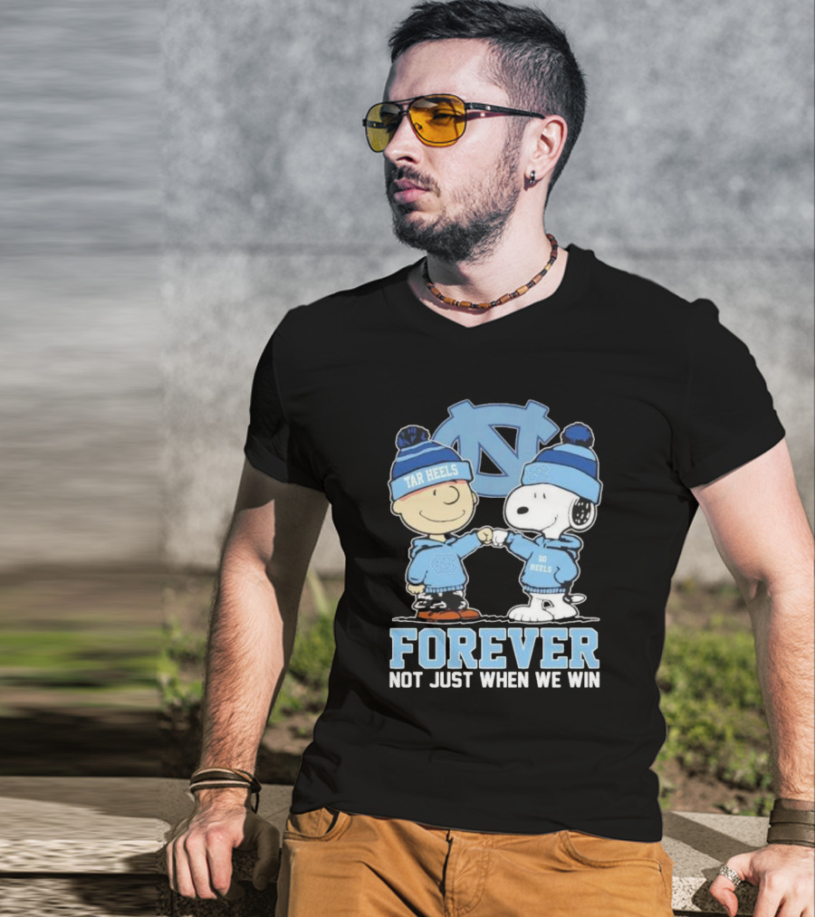 Snoopy And Charlie Brown North Carolina Tar Heels Go Heels Forever Not Just When We Win T-Shirt