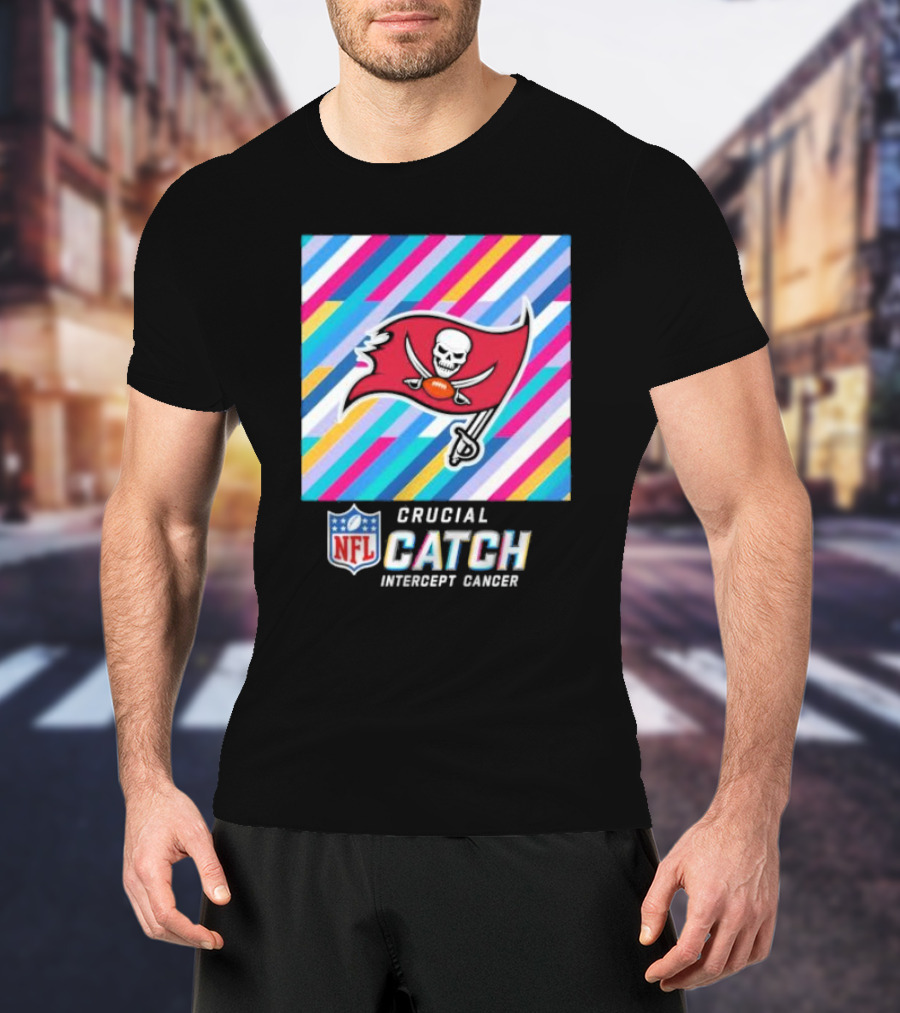 Tampa Bay Buccaneers NFL Crucial Catch Intercept Cancer T-Shirt