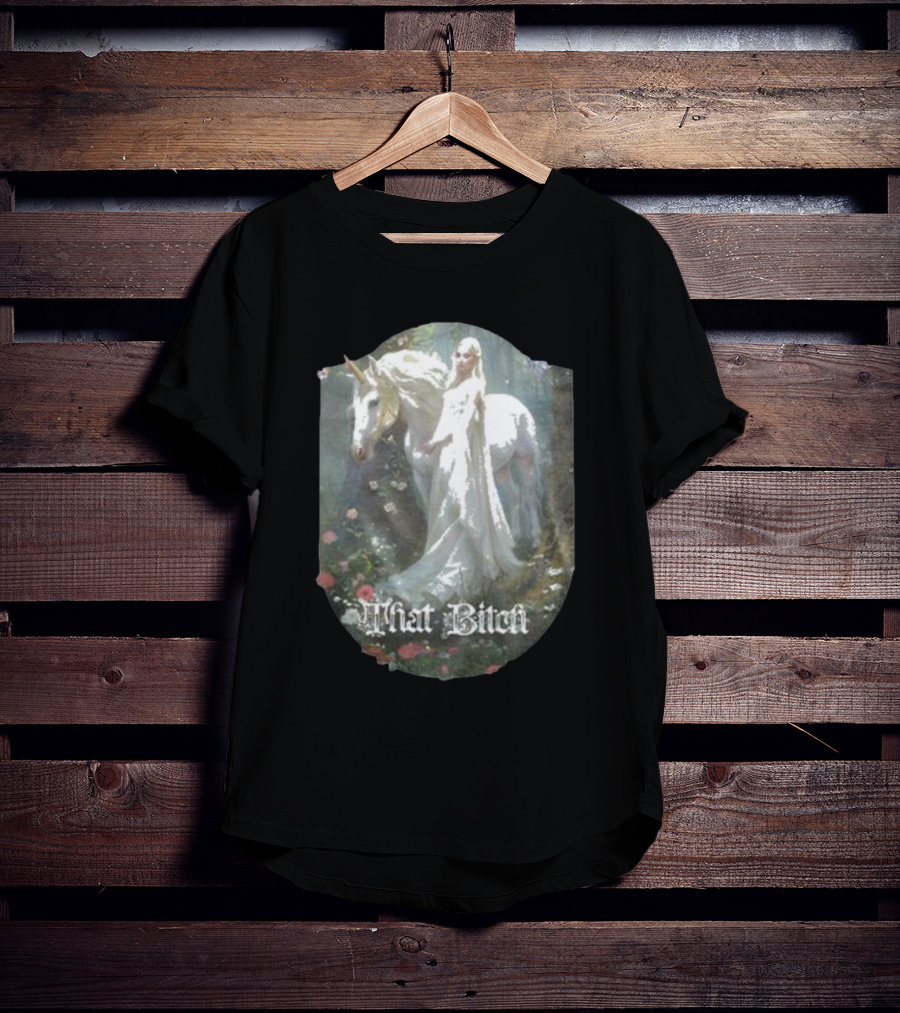 That Bitch Medieval Fantasy Unicorn Ethereal Woman In Forest T-Shirt