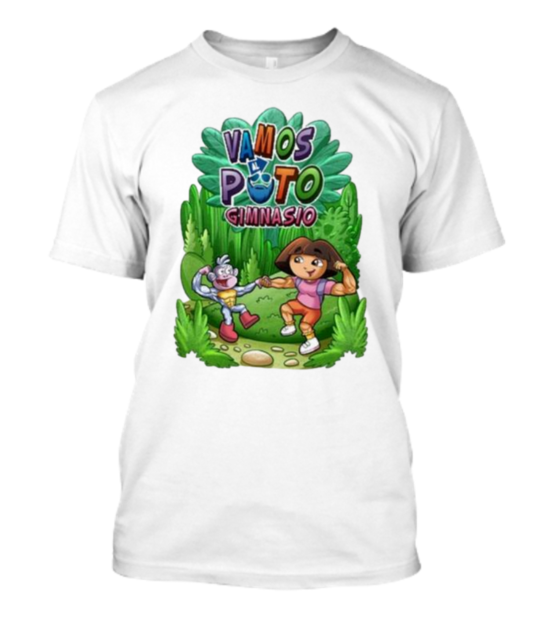 Vamos Al Puto Gimnasio Parody Cartoon Characters Fitness T-Shirt