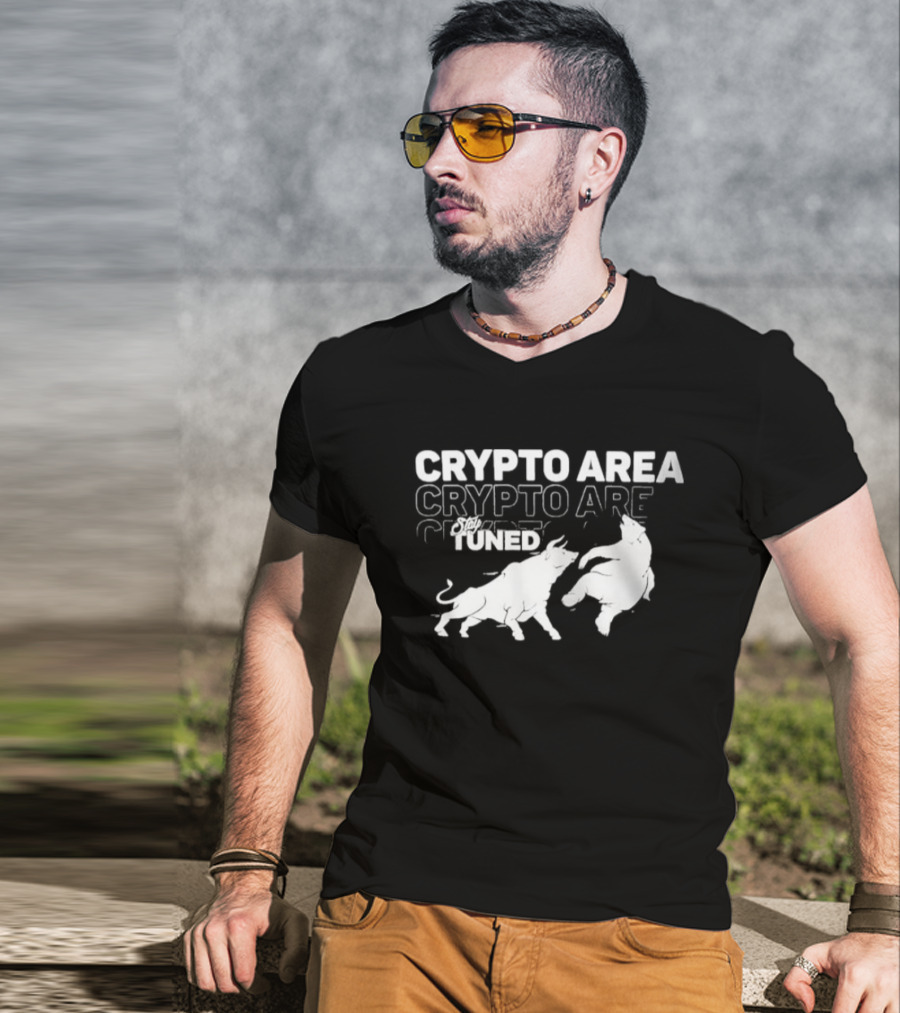 Crypto Area Stay Tuned Bull And Bear T-Shirt
