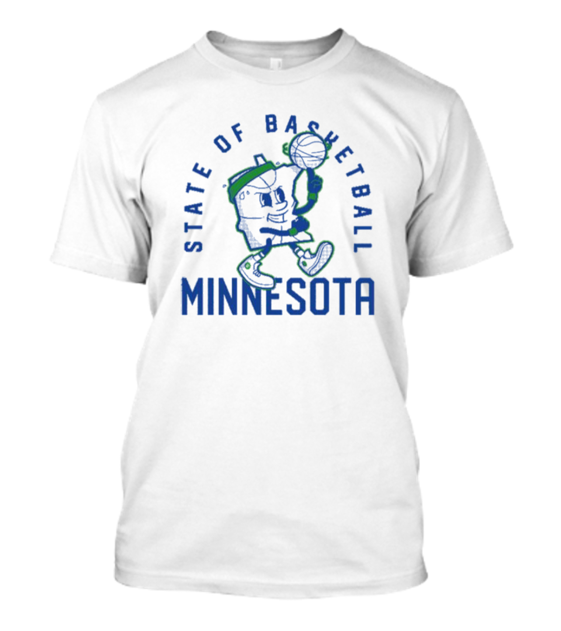 Minnesota State Of Basketball Retro Cartoon T-Shirt