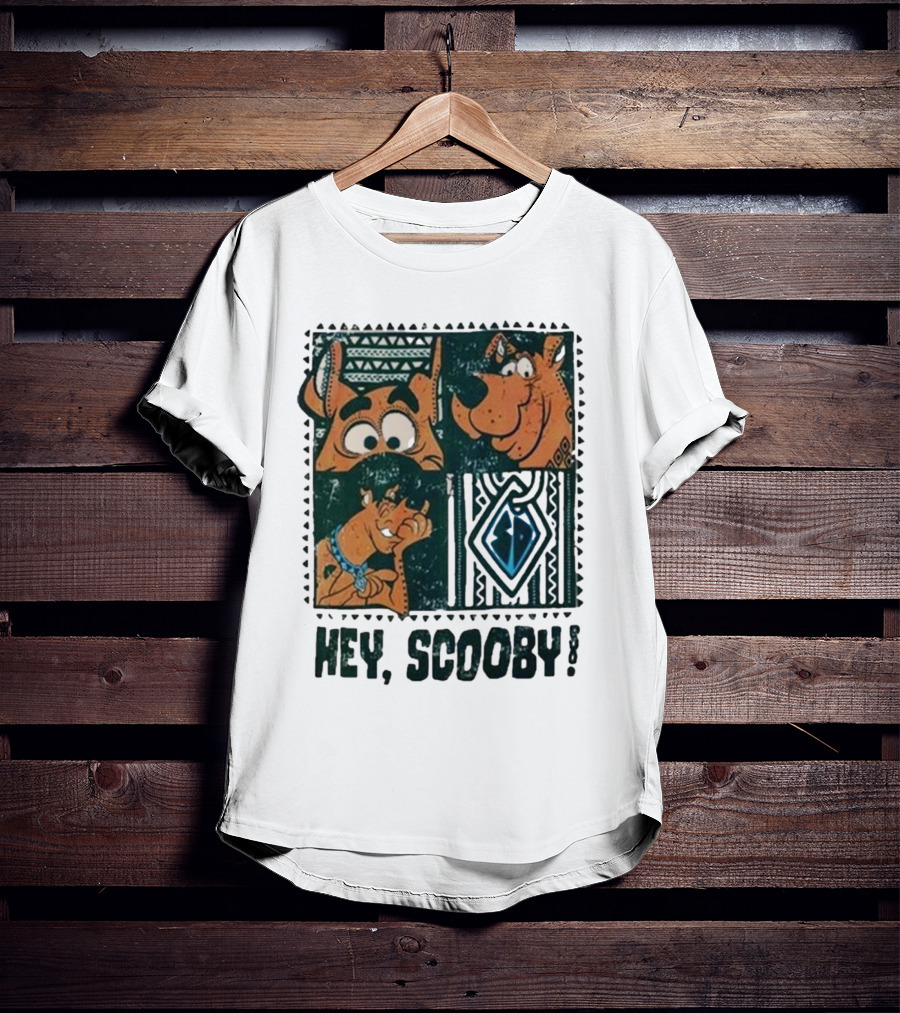 Scooby Doo Hey Scooby With Geometric Patterns And Scooby-Doo Facials T-Shirt