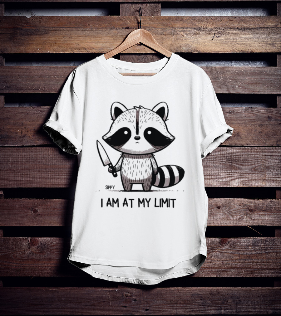 Sippy I Am At My Limit Raccoon Holding Knife T-Shirt