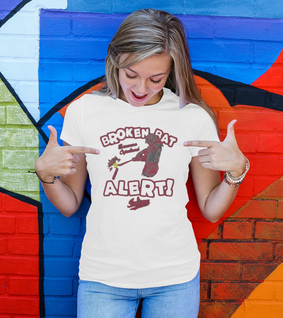 Broken Bat Alert Brianna Copeland Indiana Baseball Swing T-Shirt