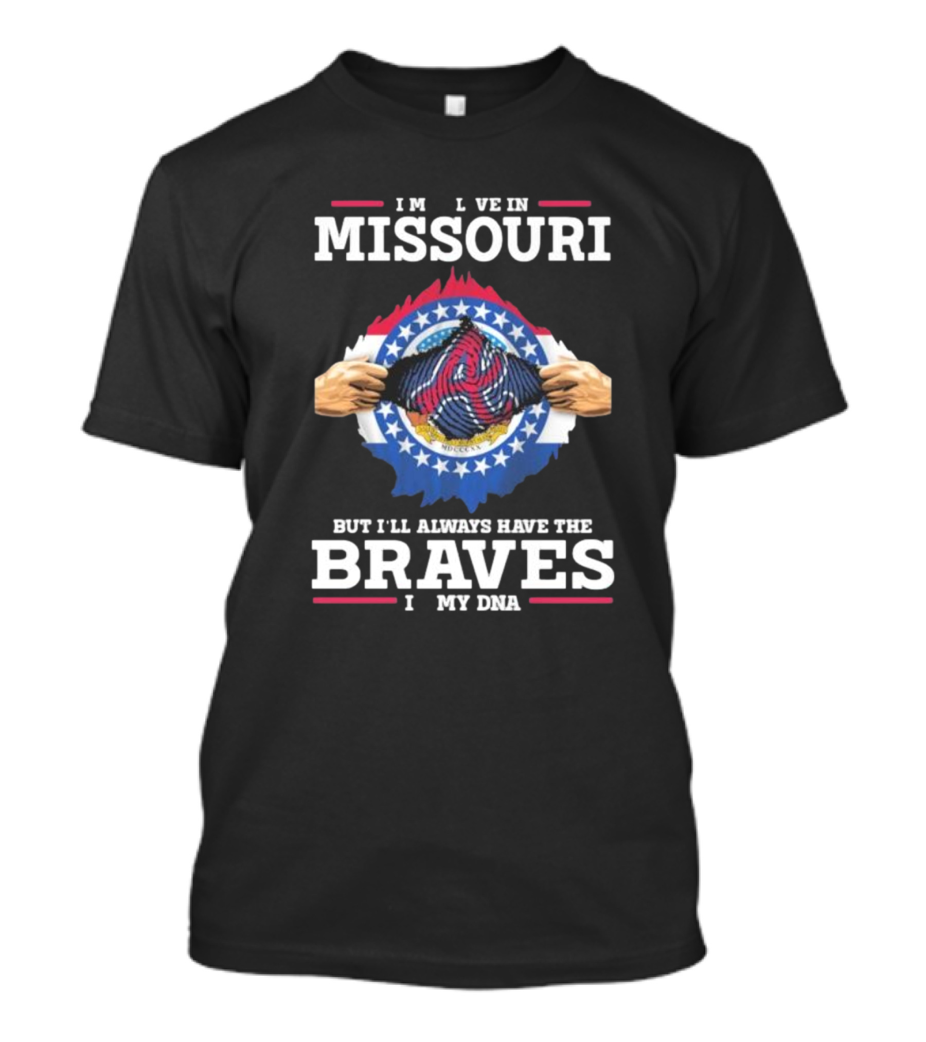 Live In Missouri Always Braves DNA T-Shirt