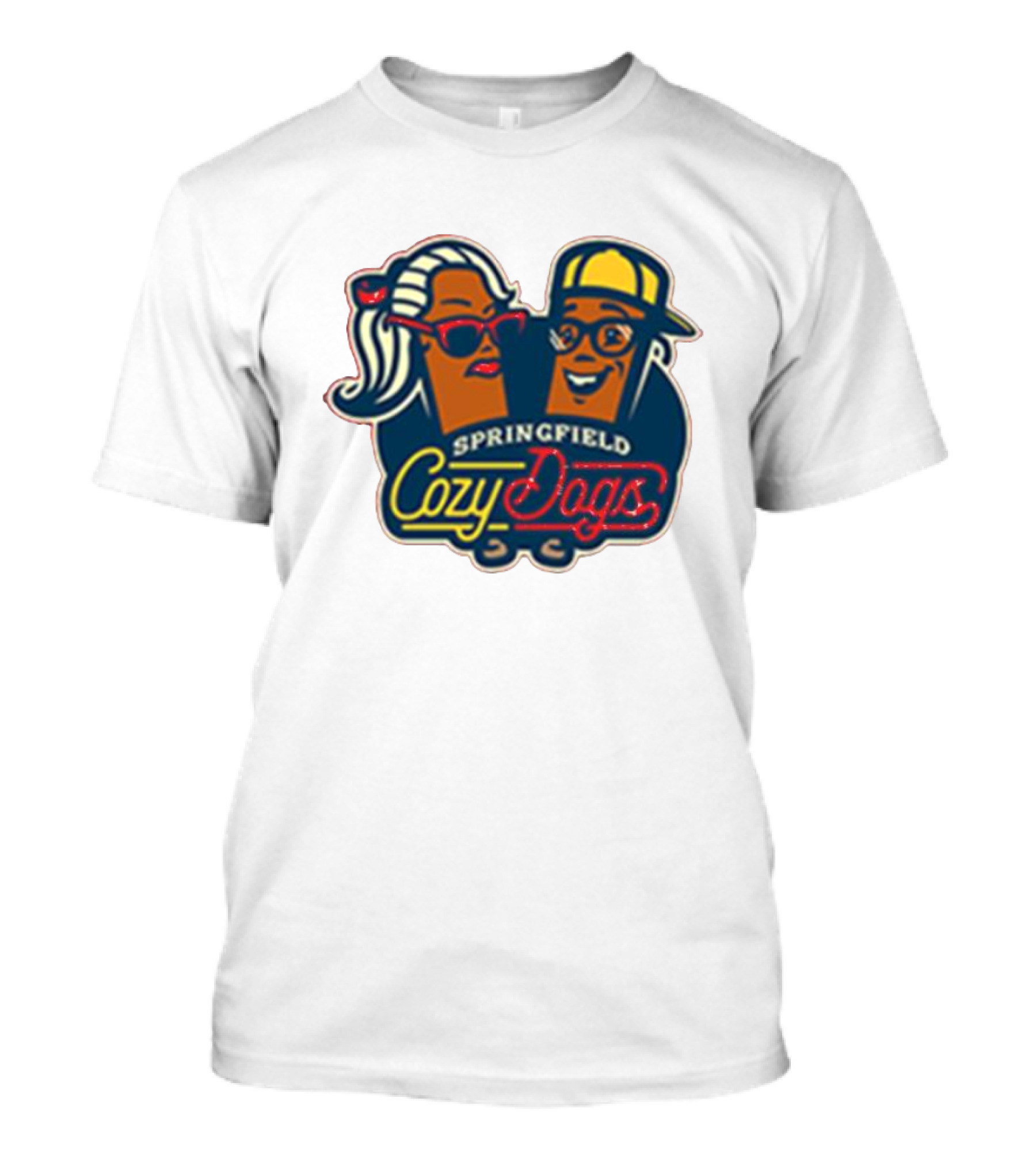 Springfield Cozy Dogs Retro Style Logo With Fun Characters T-Shirt