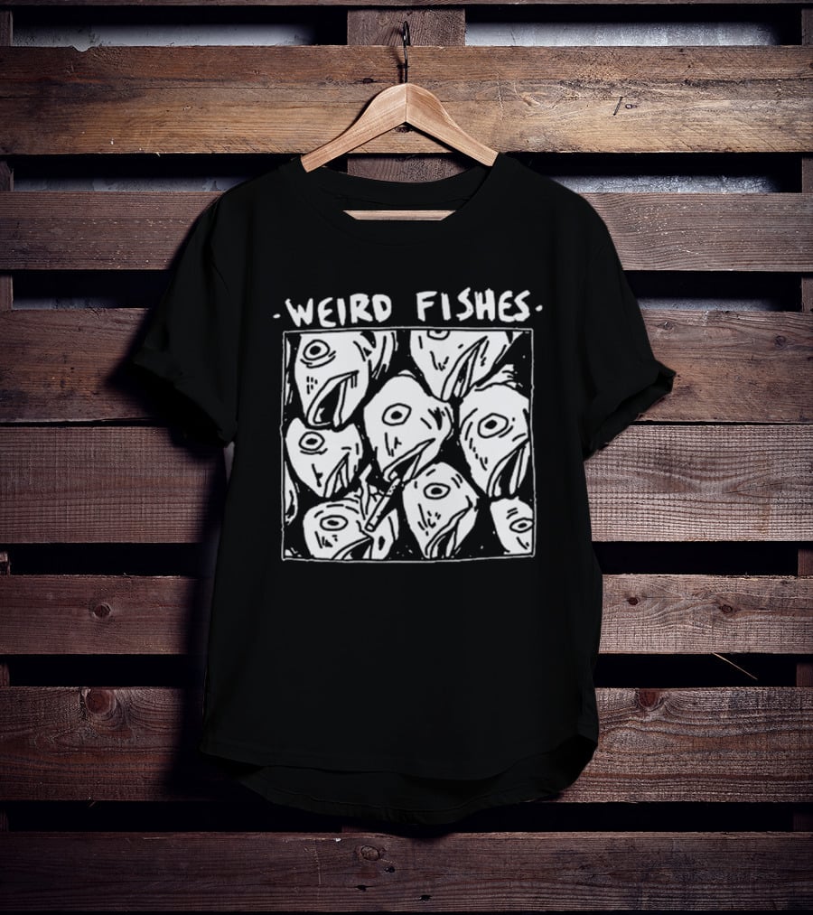 Weird Fishes Radiohead-Inspired Fish Heads Pen Drawing T-Shirt