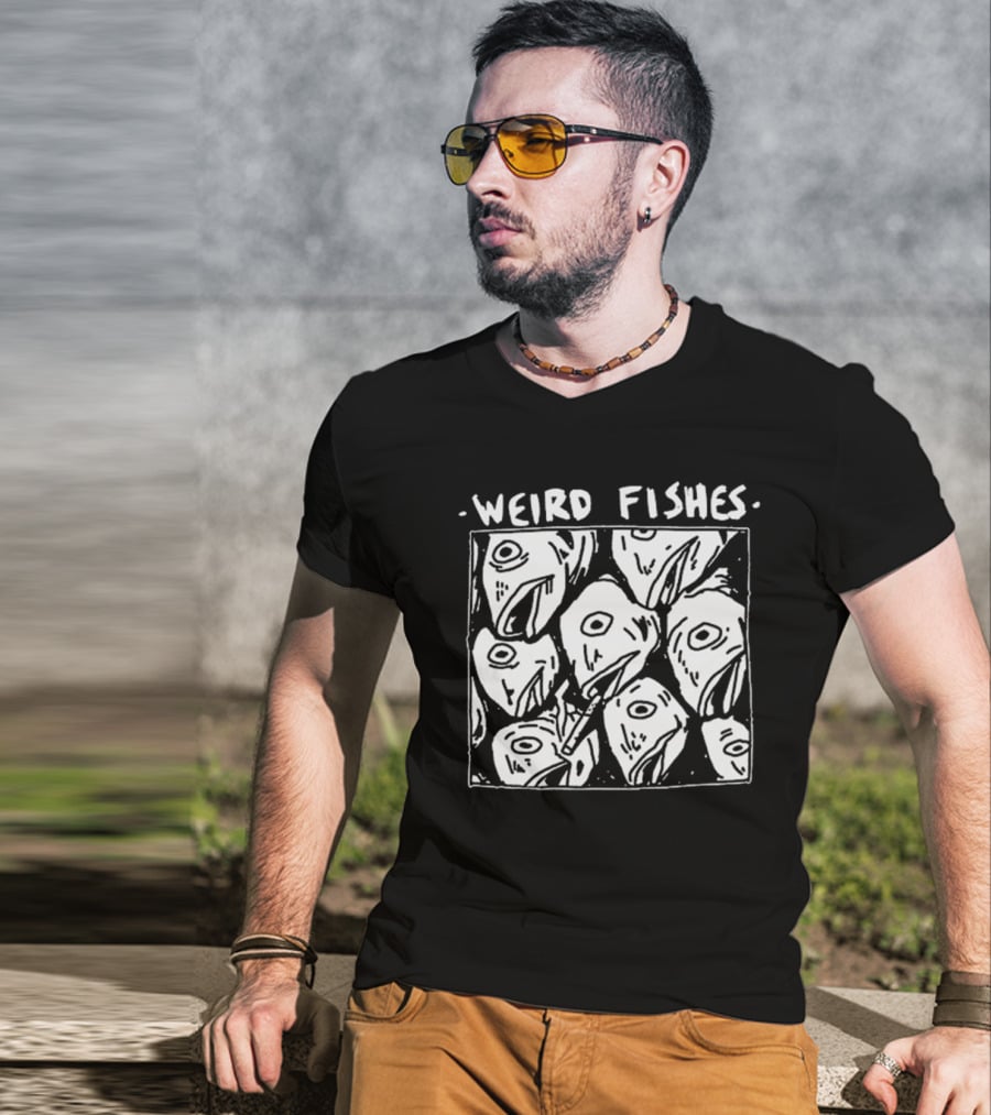 Weird Fishes Radiohead-Inspired Fish Heads Pen Drawing T-Shirt