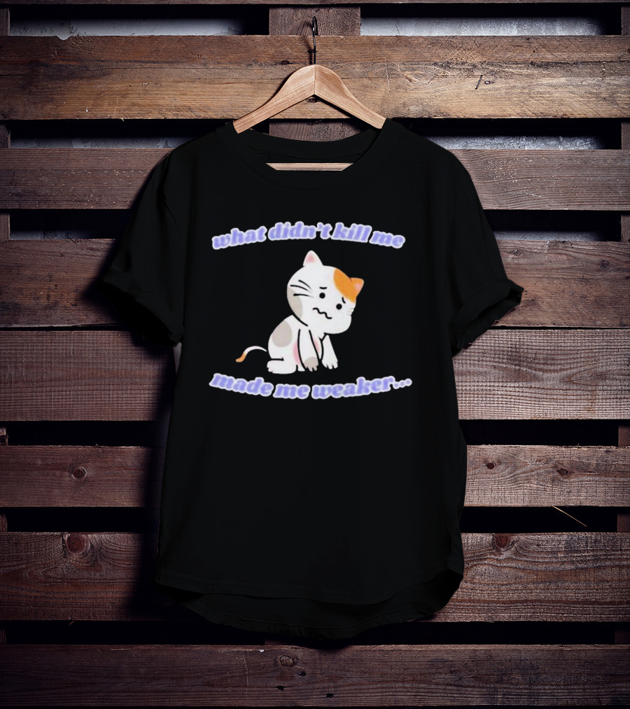 What Didn’t Kill Me Made Me Weaker Sad Cat T-Shirt