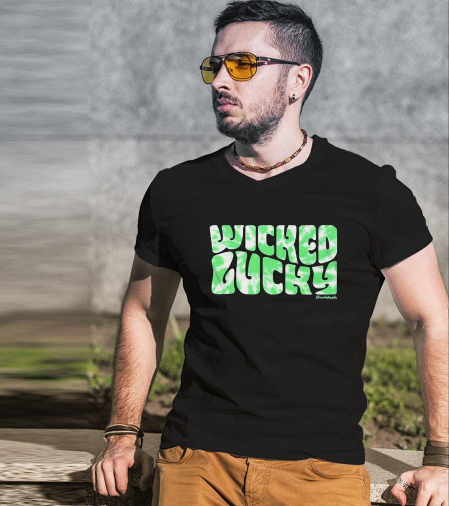 Wicked Lucky Green Tie-Dye Chowdaheadz T-Shirt