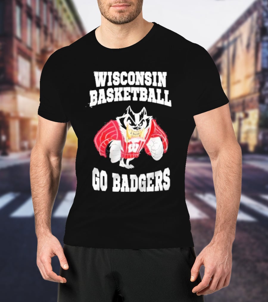 Wisconsin Basketball Go Badgers Mascot Wisconsin Badgers T-Shirt