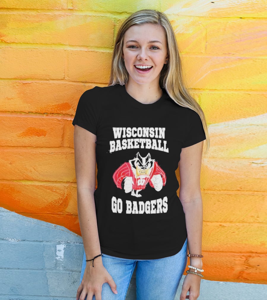 Wisconsin Basketball Go Badgers Mascot Wisconsin Badgers T-Shirt