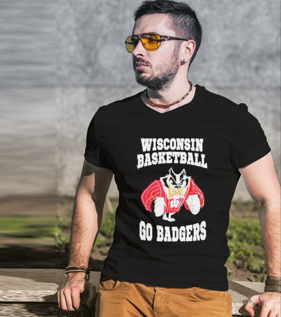 Wisconsin Basketball Go Badgers Mascot Wisconsin Badgers T-Shirt
