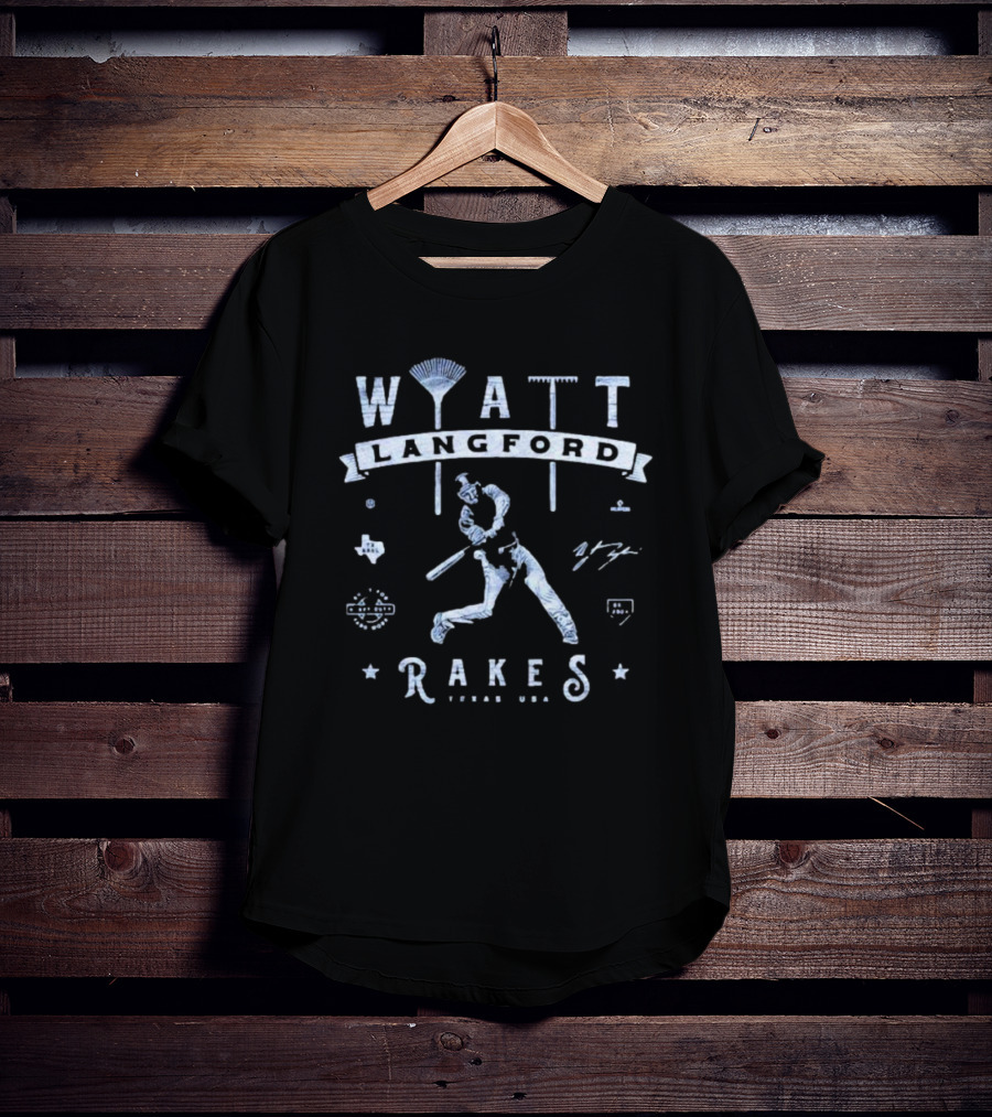 Wyatt Langford Rakes Texas USA Baseball Player T-Shirt