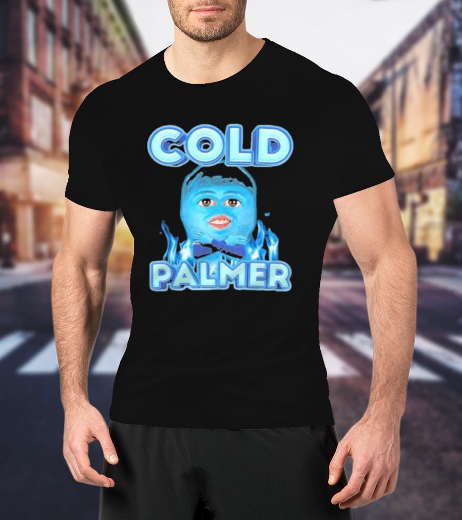 Cold Palmer Frozen Face With Blue Flames T-Shirt