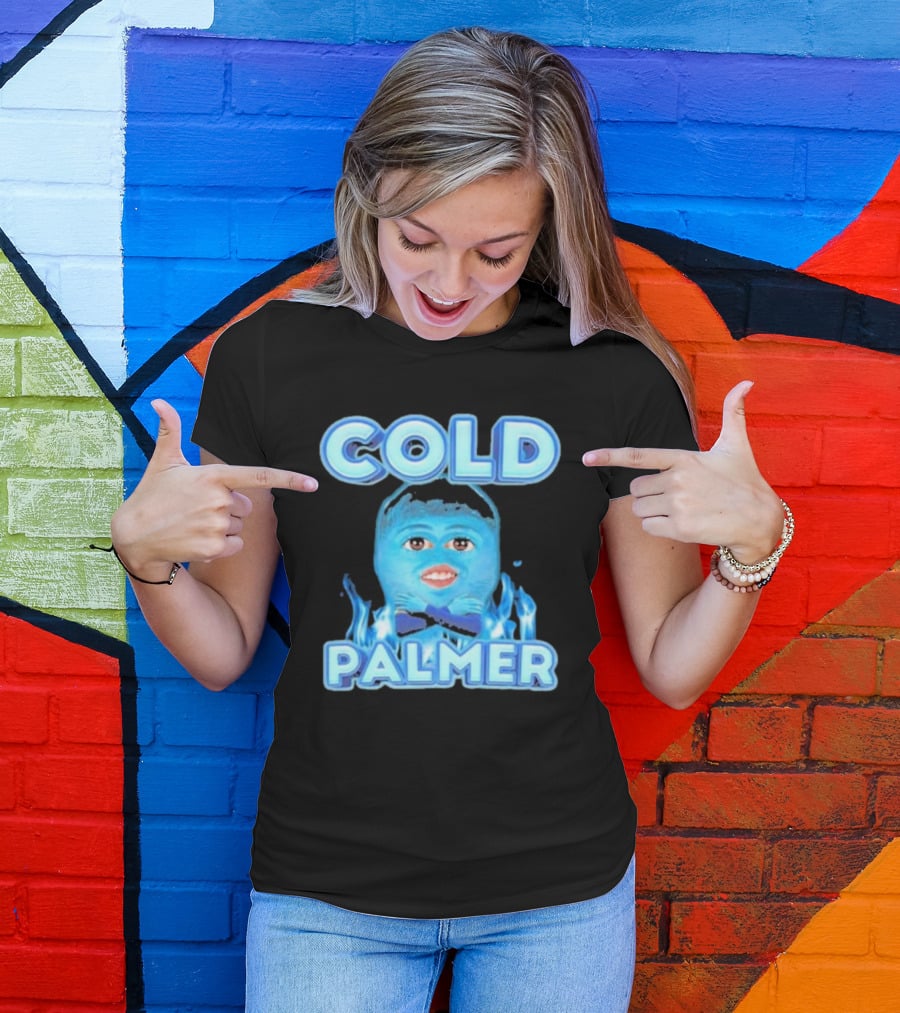 Cold Palmer Frozen Face With Blue Flames T-Shirt
