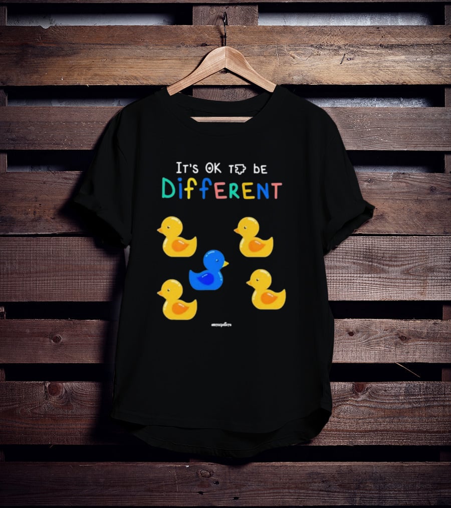 It's OK To Be Different Cute Yellow And Blue Ducklings T-Shirt