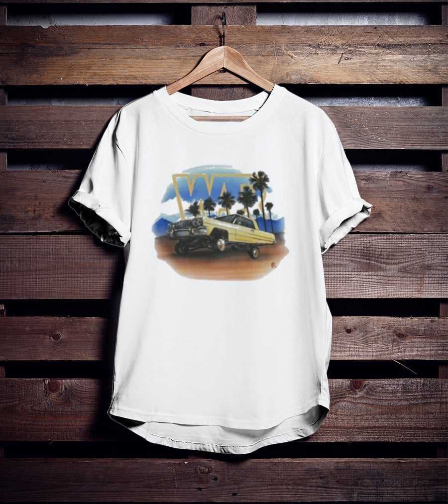 War Low Rider Airbrush Palm Trees Classic Car Lifted T-Shirt
