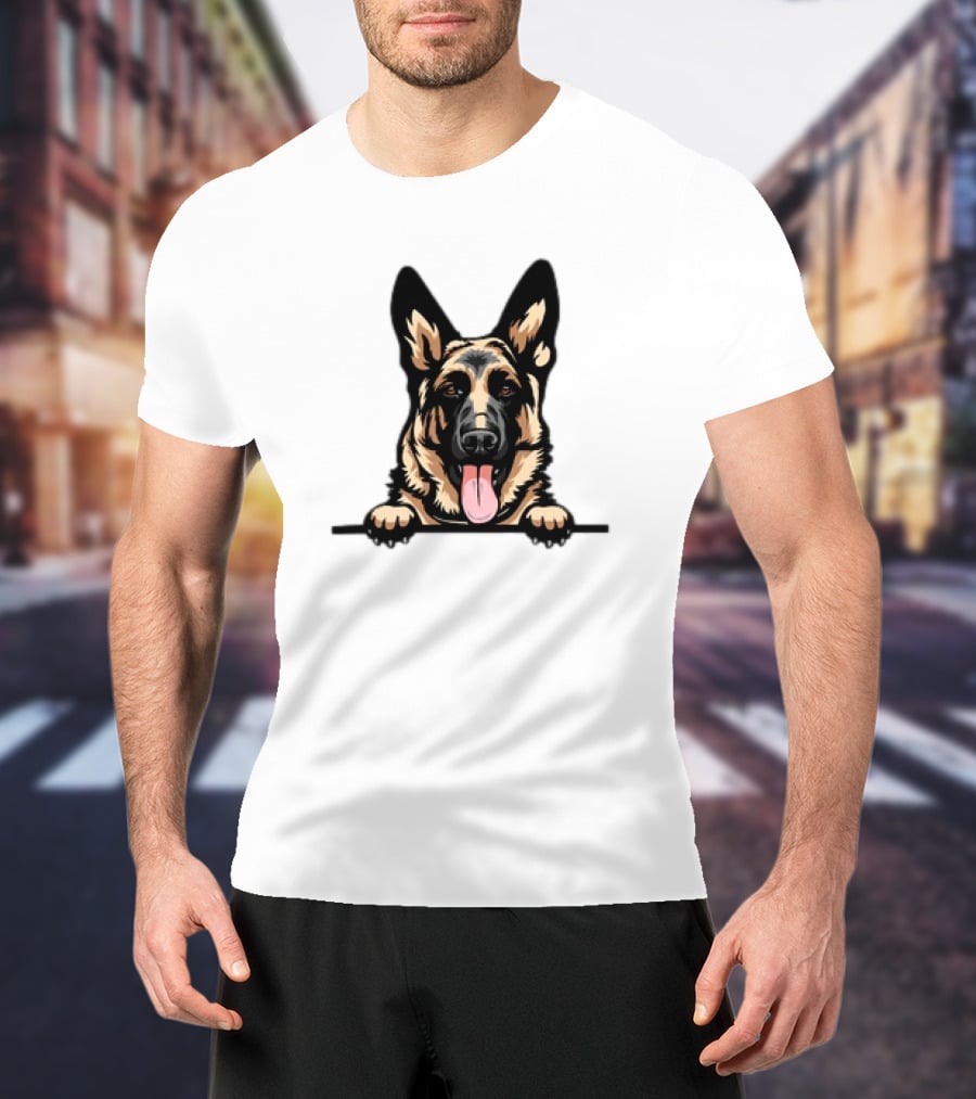 German Shepherd Dog Peeking Design Animal R5fvgb Color T-Shirt