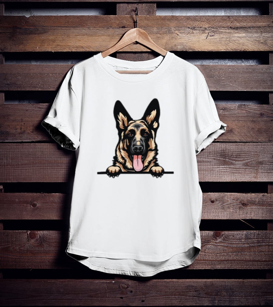 German Shepherd Dog Peeking Design Animal R5fvgb Color T-Shirt