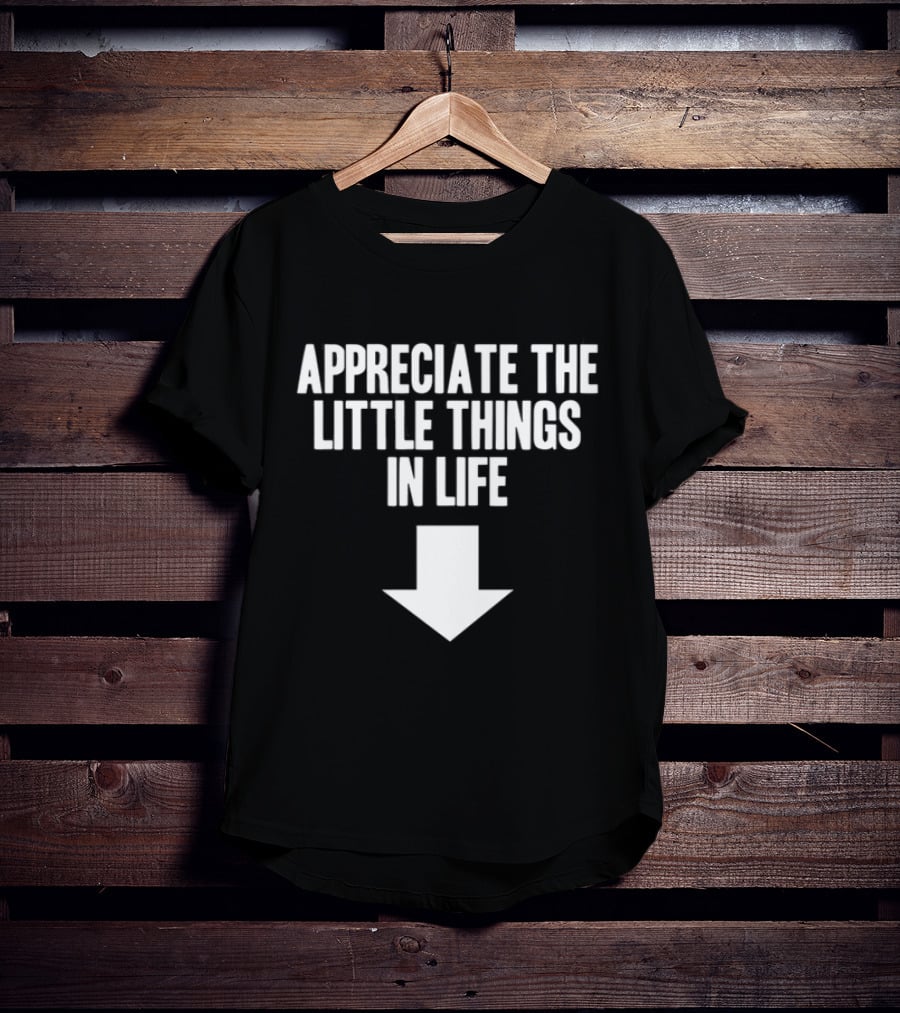 Appreciate The Little Things In Life Down Arrow T-Shirt