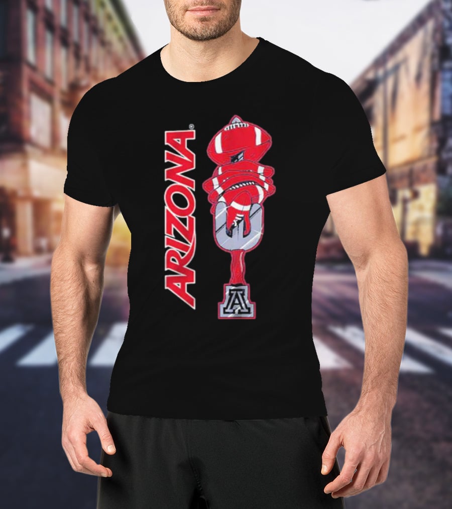 Arizona Football Turnover Sword With Red Helmet Stack And 'A' Emblem T-Shirt