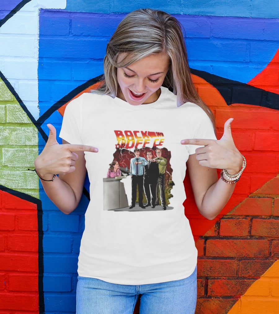 Back To The Office Men At Reception: Humorous Nostalgia With Lightning Burst T-Shirt