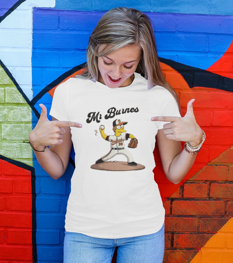 Baltimore Orioles Mr Burnes Baseball Cartoon Character T-Shirt
