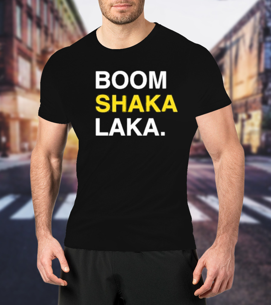 BOOM SHAKA LAKA Vintage Sports Culture Phrase T-Shirt